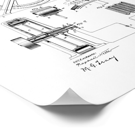 Poster Méthode Tesla De Fonctionnement Et Lampes Brevetée (Coin)