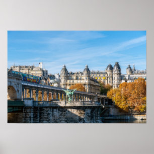 Poster Métro aérien sur Pont de Bir-Hakeim - Paris, Franc
