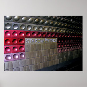 Poster Métro futuriste, Prague