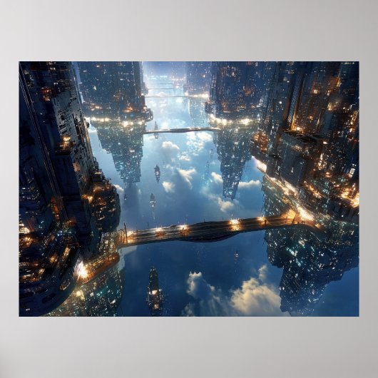 Poster Métropole flottante dans le ciel (Devant)