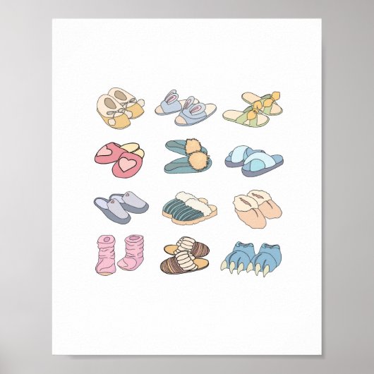 Poster mets tes pieds en l'air, thème chaussons (Devant)