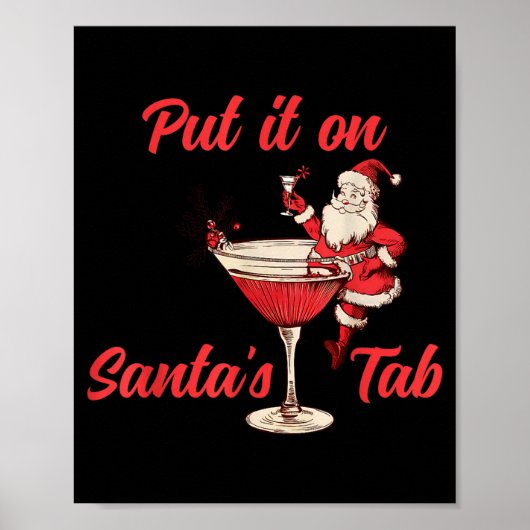 Poster Mettez-le sur l'onglet de Santa Drôle de Noël Queu (Devant)