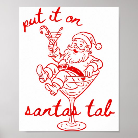 Poster Mettez-le sur l'onglet de Santa Noël drôle Queue d (Devant)