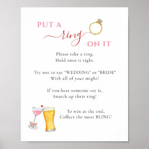 Poster Mettez une bague sur elle Jeu de douche nuptiale