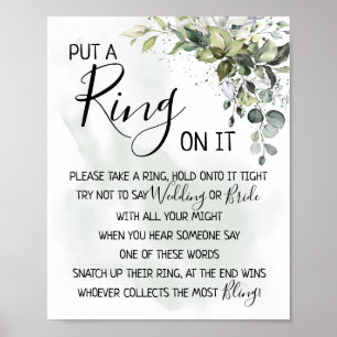 Poster Mettez une bague sur le panneau de jeu de verdure