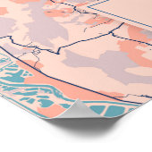 Poster Metz - France Breezy Plan de la ville (Coin)