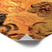 Poster Meules avec moissonneuse de Vincent van Gogh (Coin)