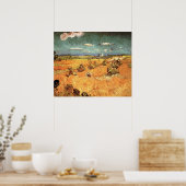 Poster Meules avec moissonneuse de Vincent van Gogh (Cuisine)