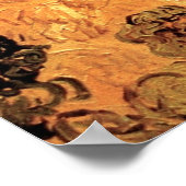 Poster Meules avec moissonneuse de Vincent van Gogh (Coin)