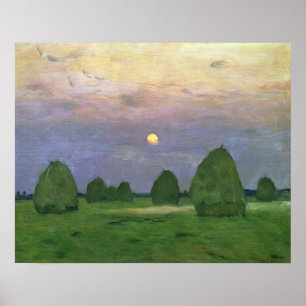 Poster Meules de foin au crépuscule, 1899