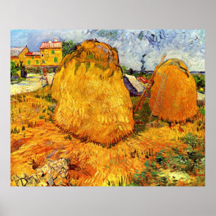 Poster Meules de foin en Provence par Vincent van Gogh