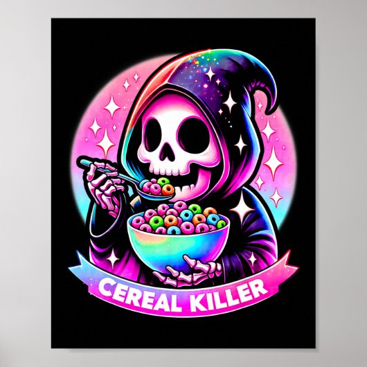 Poster Meurtre Halloween Skeleton La Faucheuse Grim E (Devant)