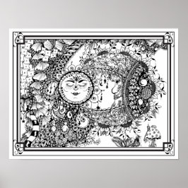 Poster "Mevrouw Dee's Moondance" kleuren