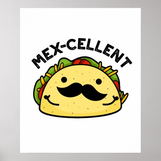 Poster Mex-violet drôle Excellent Pun Taco (Devant)
