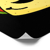 Poster Mex-violet drôle Excellent Taco Pun Dark BG (Coin)