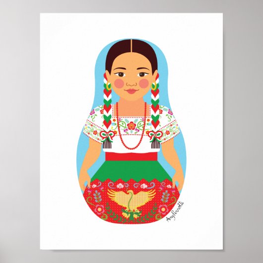 Poster mexicain, Chine Poblana Matryoshka (Devant)