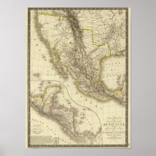 Poster Mexicain Etats-Unis, Amérique Centrale
