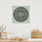 Poster Mexicaine Aztec Sun Stone Maya Calendrier 1 (Cuisine)