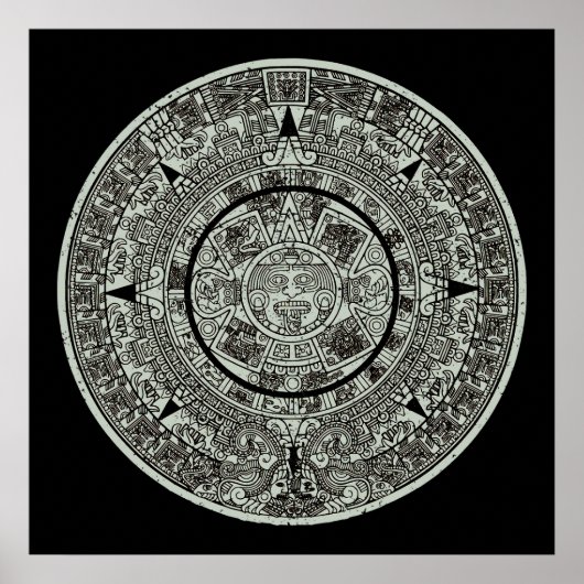 Poster Mexicaine Aztec Sun Stone Maya Calendrier 1 (Devant)