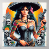 Poster Mexicaine tatouée (Devant)