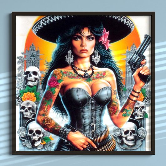 Poster Mexicaine tatouée
