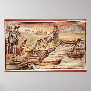 Poster Mexican Indian boatbuilders