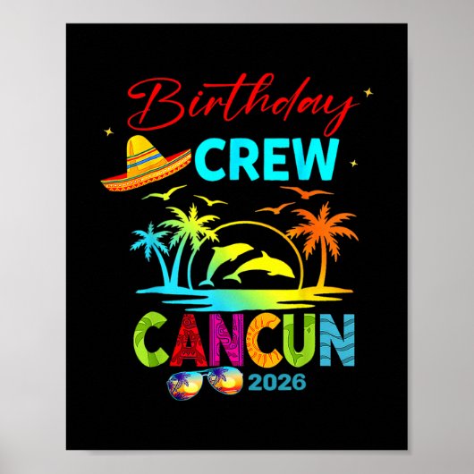 Poster Mexico Cancun Birthday Boy Trip Vacation 2026 Matc (Devant)
