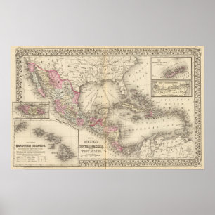 Poster Mexico, Central America, West Indies