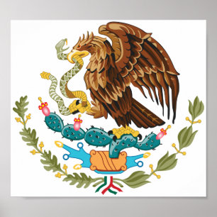 Poster Mexico Coat of Arms - Flag of Mexico