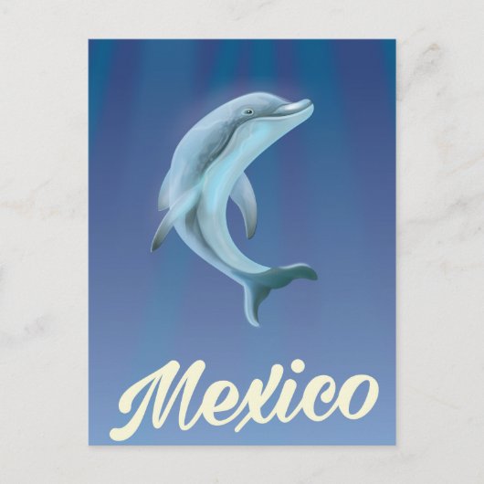 Poster Mexico Dolphin Travel Briefkaart (Voorkant)