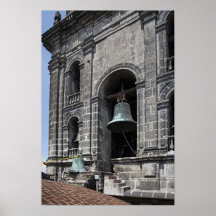 Poster Mexico, Mexico, Zocalo. Les tours Bell