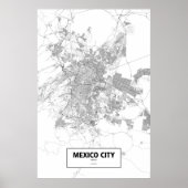 Poster Mexico, Mexique (noir sur blanc) (Devant)
