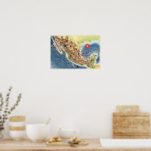 Poster Mexico Pictorial Map by Miguel Gomez Medina (Cuisine)