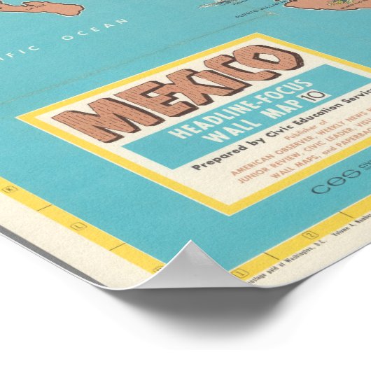 Poster Mexico : Wall Map (Coin)