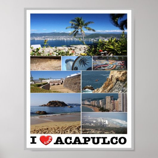 Poster Mexique - Acapulco - I Love - (Devant)