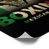 Poster Mexique Boxe Vintage Mexique Drapeau Mexique Boxe (Coin)