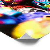 Poster Mexique crâne brillant coloré (Coin)