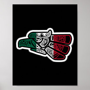 Poster Mexique Drapeau Mexicain Vintage Fierté Hecho En M