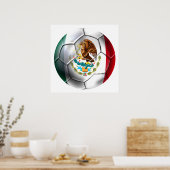 Poster Mexique el Tri football balle drapeau mexicain (Cuisine)