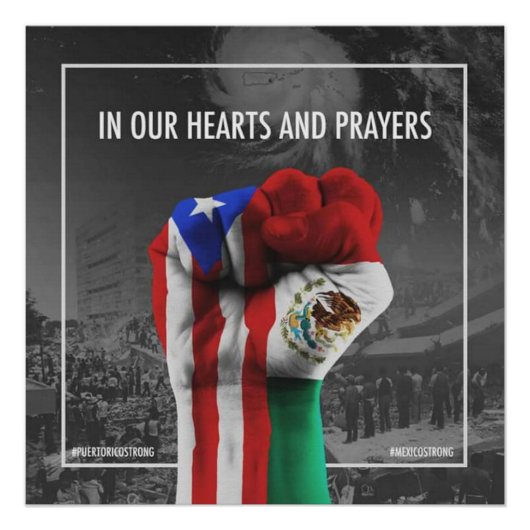 Poster Mexique et Porto Rico unis et fiers (Devant)