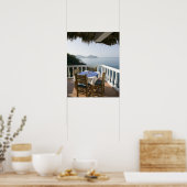 Poster Mexique, Guerrero, Zihuatanejo. Table Café sur (Cuisine)