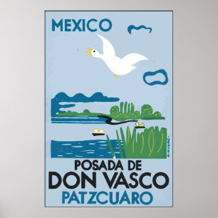 Poster Mexique Po sada De Don Vasco Patzcuaro, Vintage