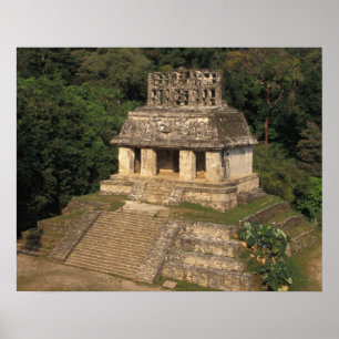 Poster Mexique, province de Chiapas,  Palenque, Temple de