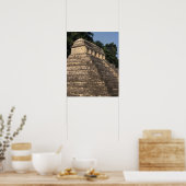 Poster Mexique, province du Chiapas, Palenque. Temple de  (Cuisine)