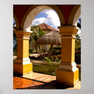 Poster Mexique, Riviera Maya, architecture à Iberostar