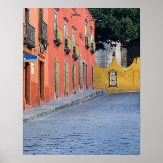 Poster Mexique, San Miguel de Allende, Homes le long (Devant)