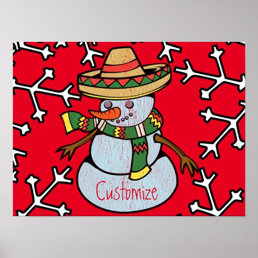 Poster Mexique Sombrero Père Noël Thunder_Cove (Devant)