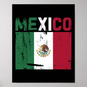 Poster Mexique Vintage Mexicaine Flag Pride Casquette Jer