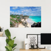 Poster Mexique, Yucatan, Péninsule, Ruines De Tulum, Maya (Bureau à domicile)