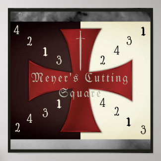Poster Meyer's Cutting Carré - Templar Cross
